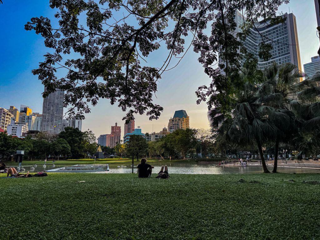 A cool sunny day in the cool season as the sun sets