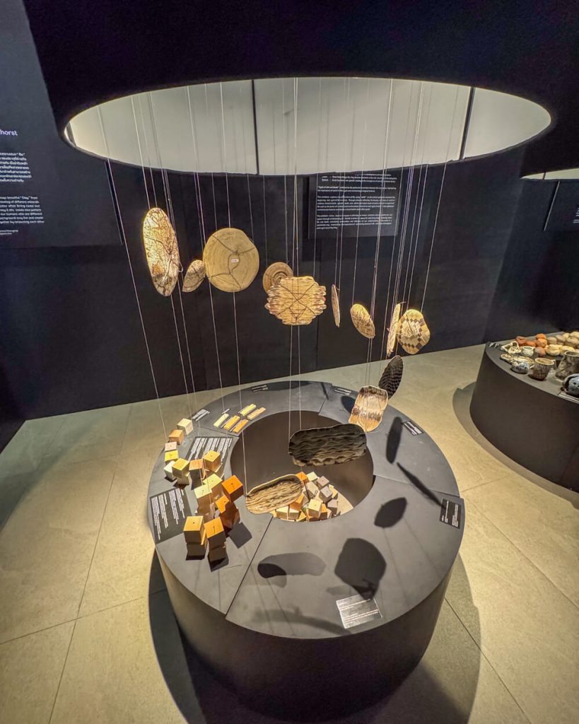 Installation on the 2nd floor with planet-themed clay exhibit