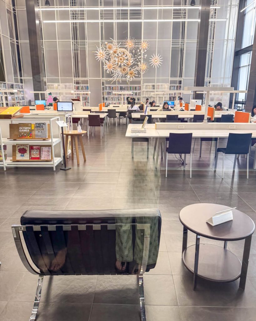 View of the seats in the coworking area