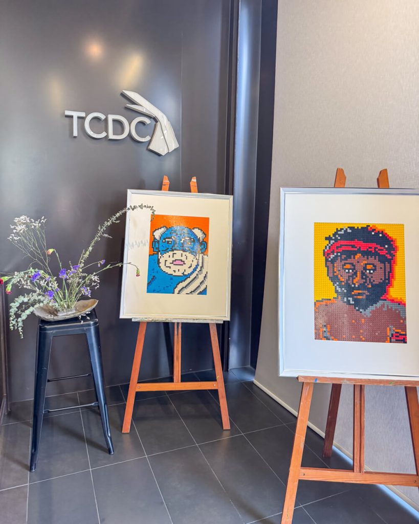 Entrance to TCDC with two pictures