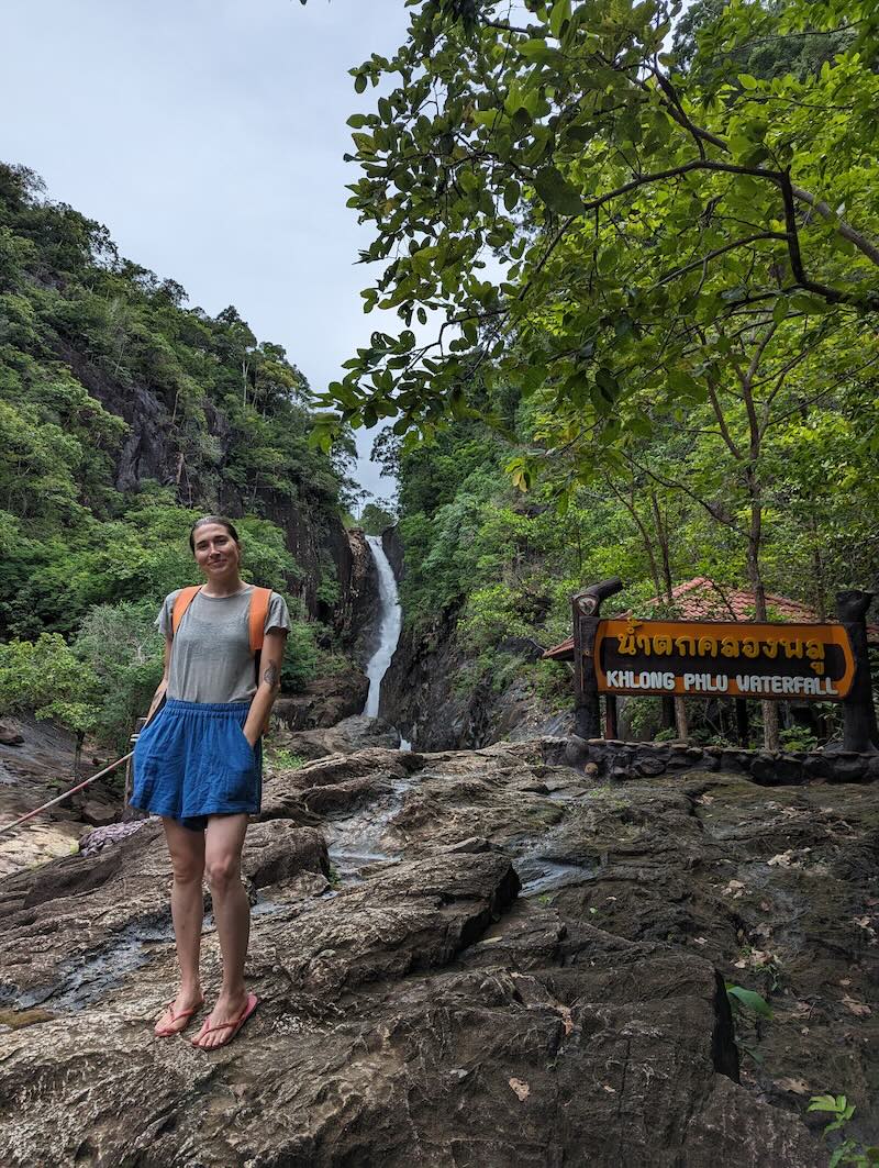 Allison at the waterfall in Koh CHang