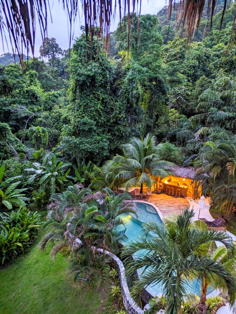 A view of the Koh Chang hotel called Oasis from above (they have a treehouse here)